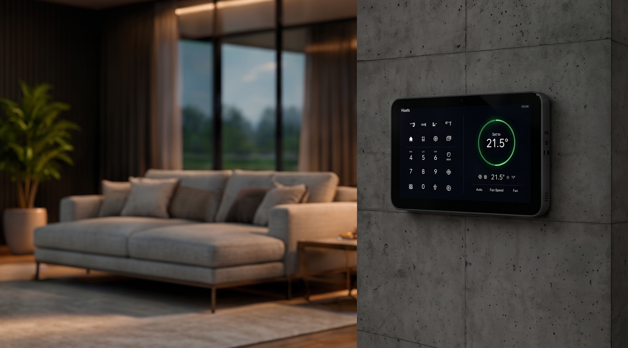 Modernes Smart-Home Bedienfeld